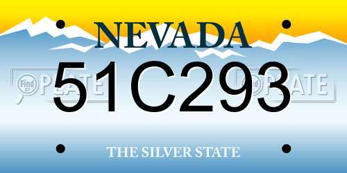 51C293 Nevada License Plate