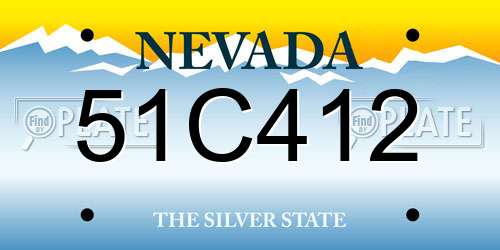 51C412 Nevada License Plate