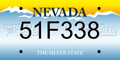 51F338 Nevada License Plate