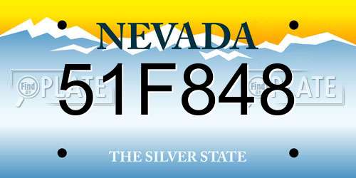 51F848 Nevada License Plate