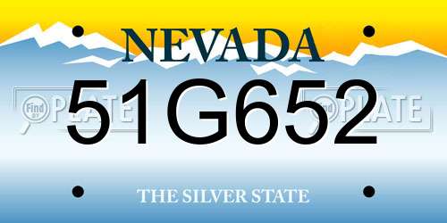 51G652 Nevada License Plate