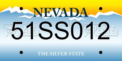 51SS012 Nevada License Plate