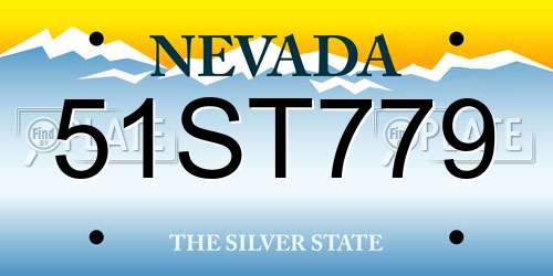 51ST779 Nevada License Plate
