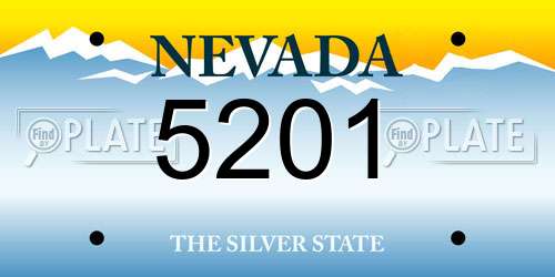 5201 Nevada License Plate