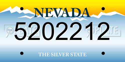 5202212 Nevada License Plate