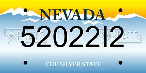 52022I2 Nevada License Plate