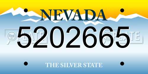 5202665 Nevada License Plate