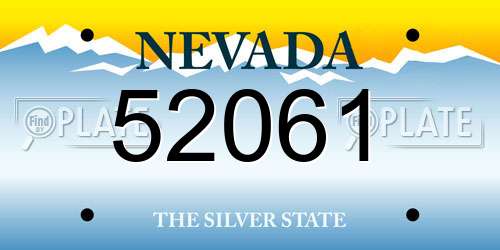 52061 Nevada License Plate