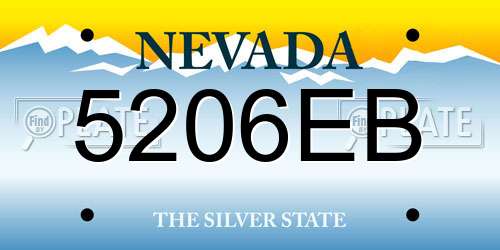 5206EB Nevada License Plate