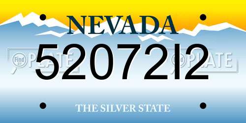 52072I2 Nevada License Plate