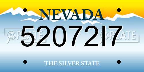 52072I7 Nevada License Plate