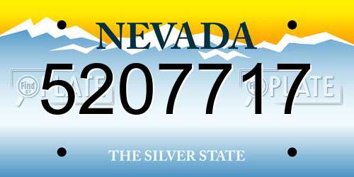 5207717 Nevada License Plate