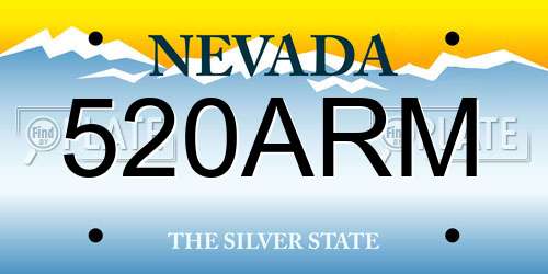 520ARM Nevada License Plate