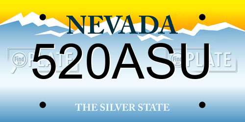 520ASU Nevada License Plate