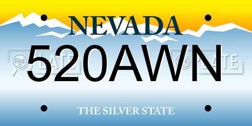 520AWN Nevada License Plate