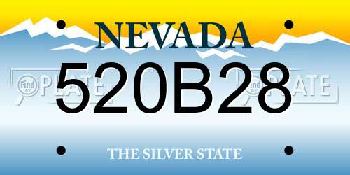 520B28 Nevada License Plate