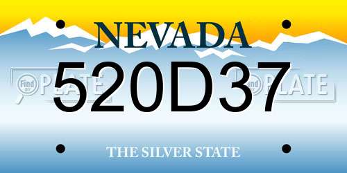520D37 Nevada License Plate
