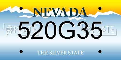 520G35 Nevada License Plate