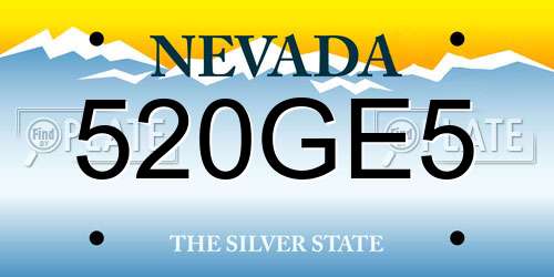 520GE5 Nevada License Plate