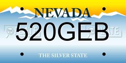 520GEB Nevada License Plate