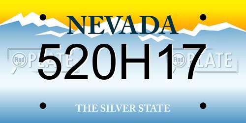 520H17 Nevada License Plate