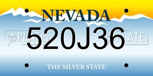 520J36 Nevada License Plate