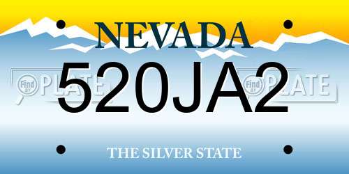 520JA2 Nevada License Plate