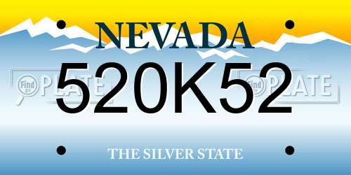 520K52 Nevada License Plate