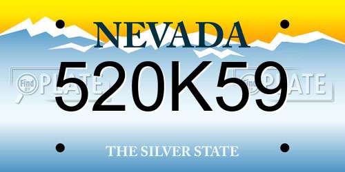 520K59 Nevada License Plate