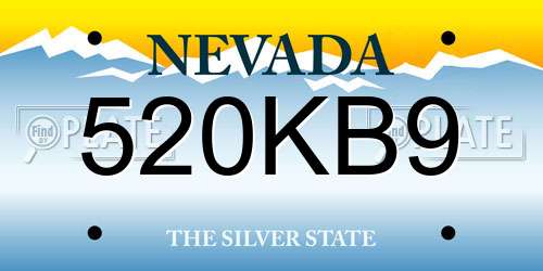 520KB9 Nevada License Plate