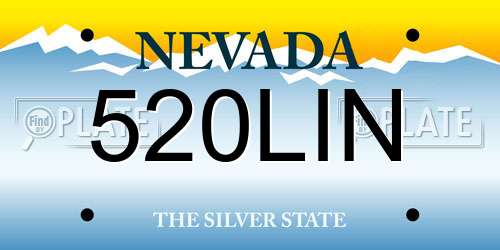 520LIN Nevada License Plate