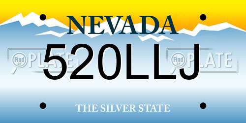 520LLJ Nevada License Plate