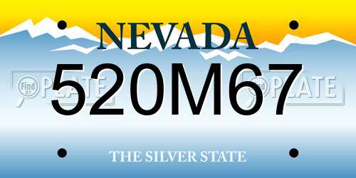 520M67 Nevada License Plate