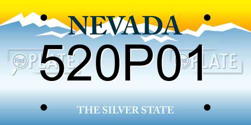 520P01 Nevada License Plate