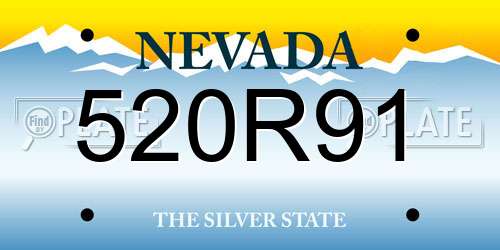 520R91 Nevada License Plate