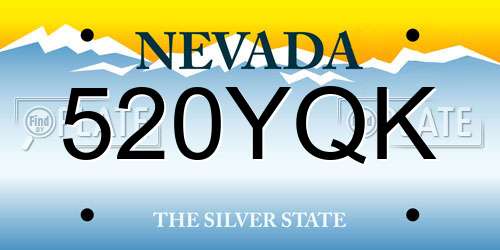 520YQK Nevada License Plate