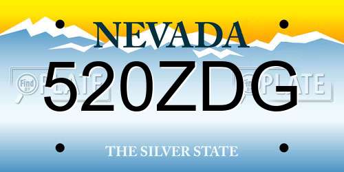 520ZDG Nevada License Plate