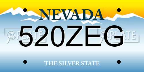 520ZEG Nevada License Plate