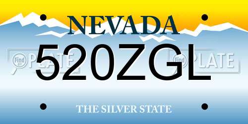 520ZGL Nevada License Plate