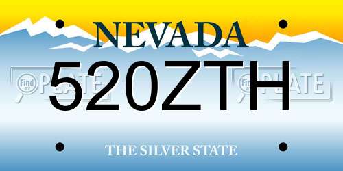 520ZTH Nevada License Plate