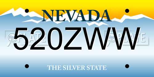 520ZWW Nevada License Plate