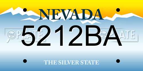 5212BA Nevada License Plate
