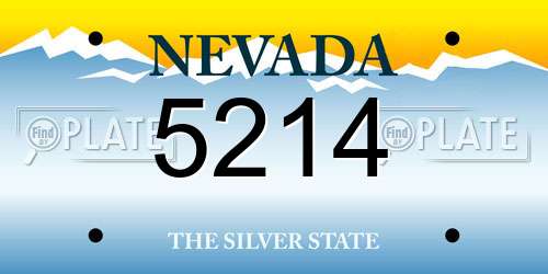 5214 Nevada License Plate
