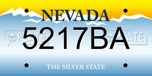 5217BA Nevada License Plate