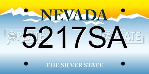 5217SA Nevada License Plate