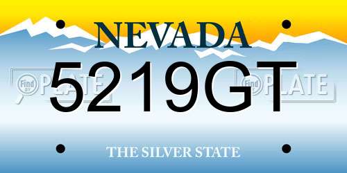 5219GT Nevada License Plate