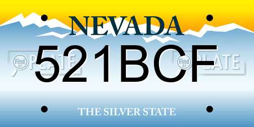 521BCF Nevada License Plate