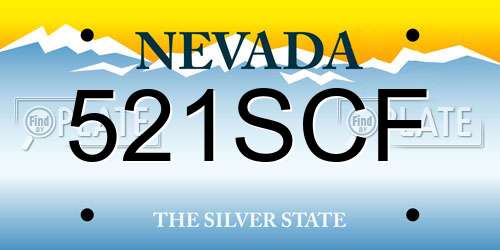 521SCF Nevada License Plate