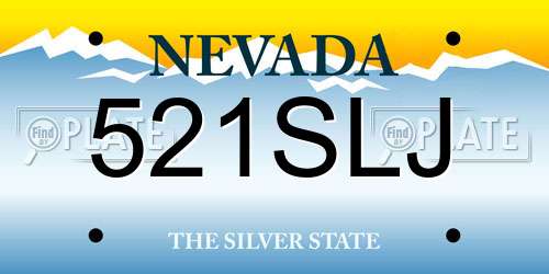 521SLJ Nevada License Plate