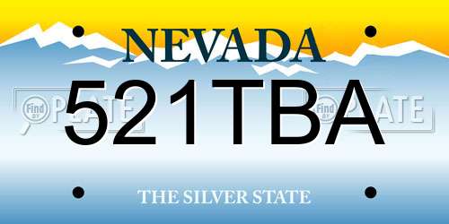 521TBA Nevada License Plate